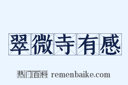 翠微寺有感是什么意思的图片